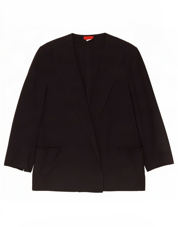 Vintage Womens Loose Fit Open Blazer Jacket IT 46 Large Navy Blue Wool
