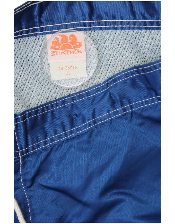 Sundek Mens Swimming Shorts Medium  Blue Striped Nylon