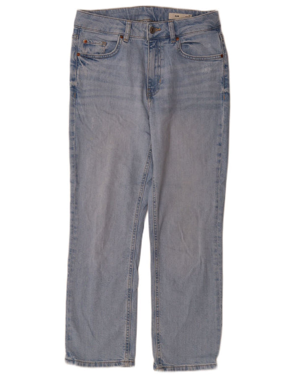 Marks & Spencer Womens Slim Jeans UK 10 Small W28 L27 Blue Cotton