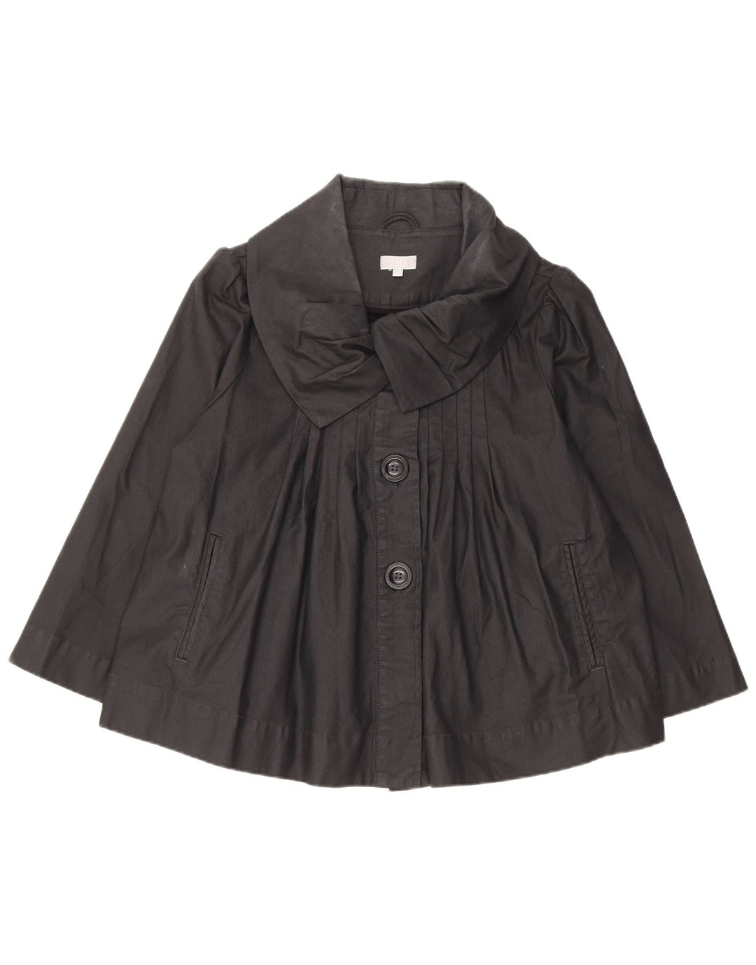 Topshop Womens 3/4 Sleeve Bomber Jacket UK 14 Large  Black Cotton
