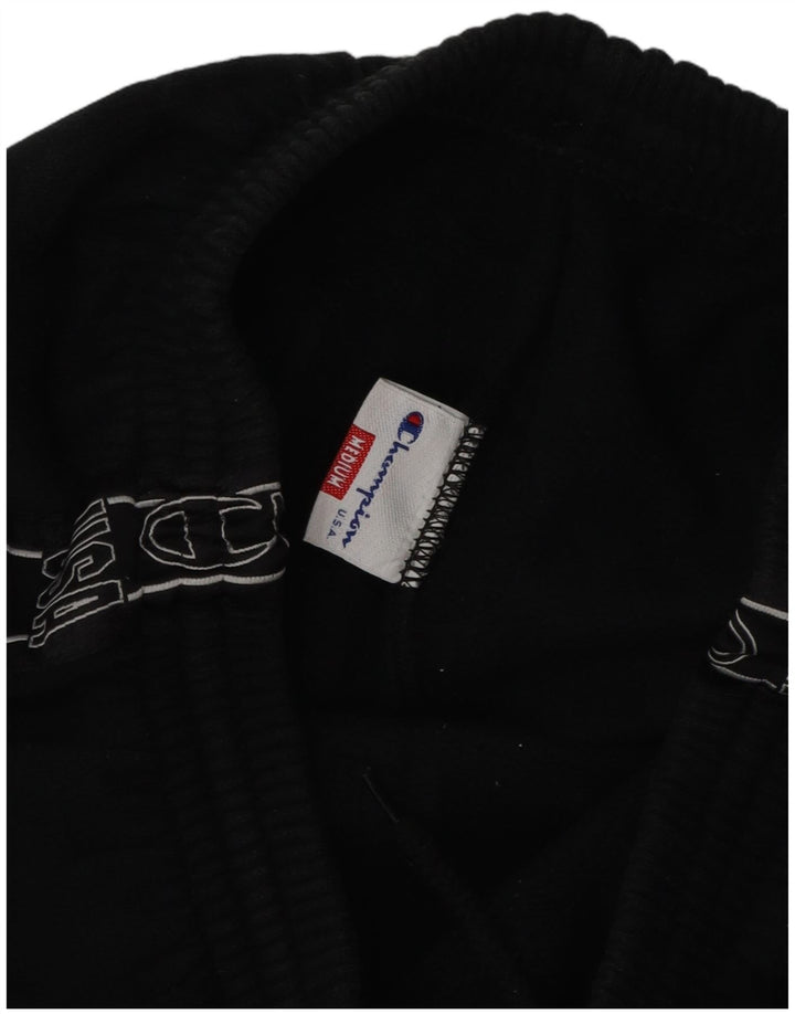 CHAMPION Mens Graphic Tracksuit Trousers Medium  Black Cotton