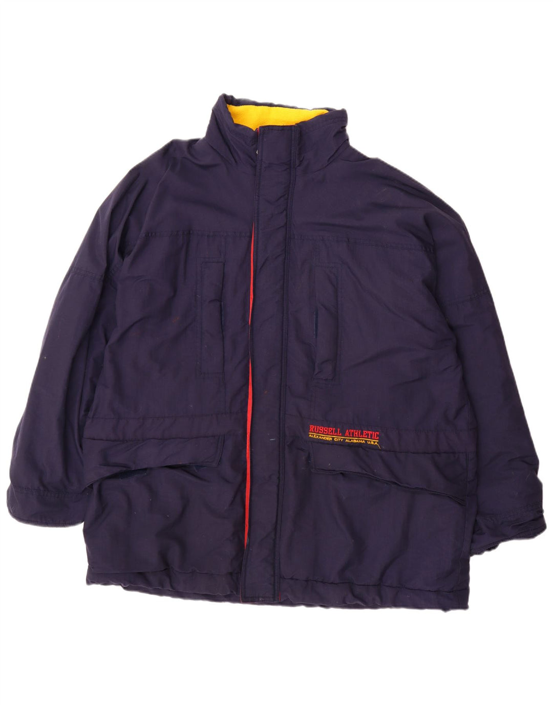 Russell Athletic Mens Windbreaker Jacket UK 44 2XL Navy Blue Nylon