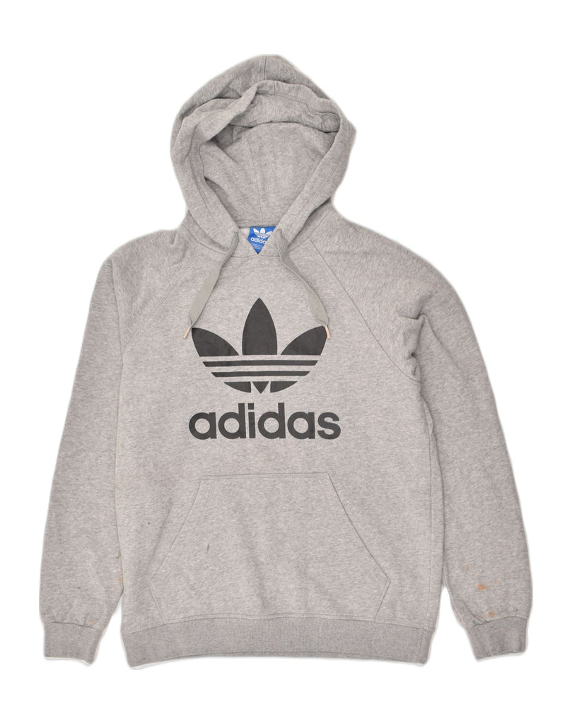 ADIDAS Mens Graphic Hoodie Jumper Medium Grey Cotton | Vintage Adidas | Thrift | Second-Hand Adidas | Used Clothing | Messina Hembry 