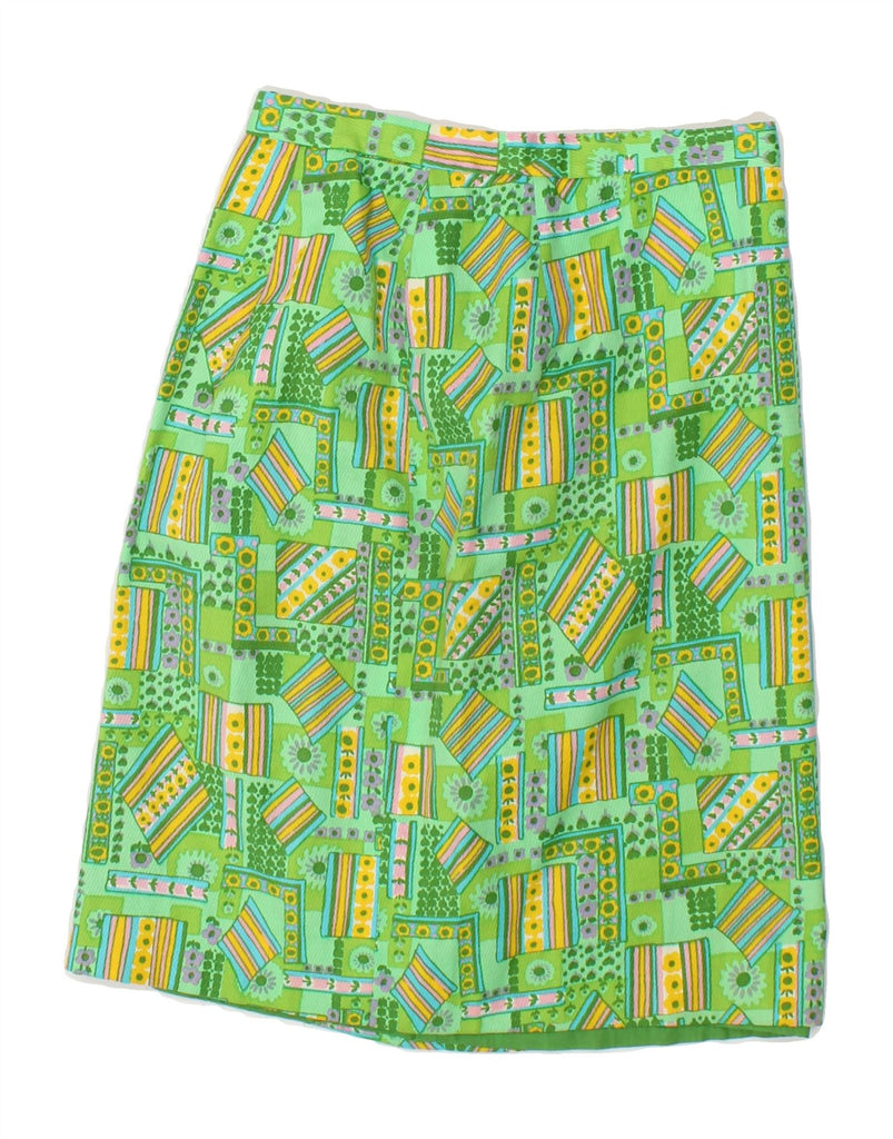VINTAGE Womens Abstract Pattern Straight Skirt W24 XS Green | Vintage Vintage | Thrift | Second-Hand Vintage | Used Clothing | Messina Hembry 