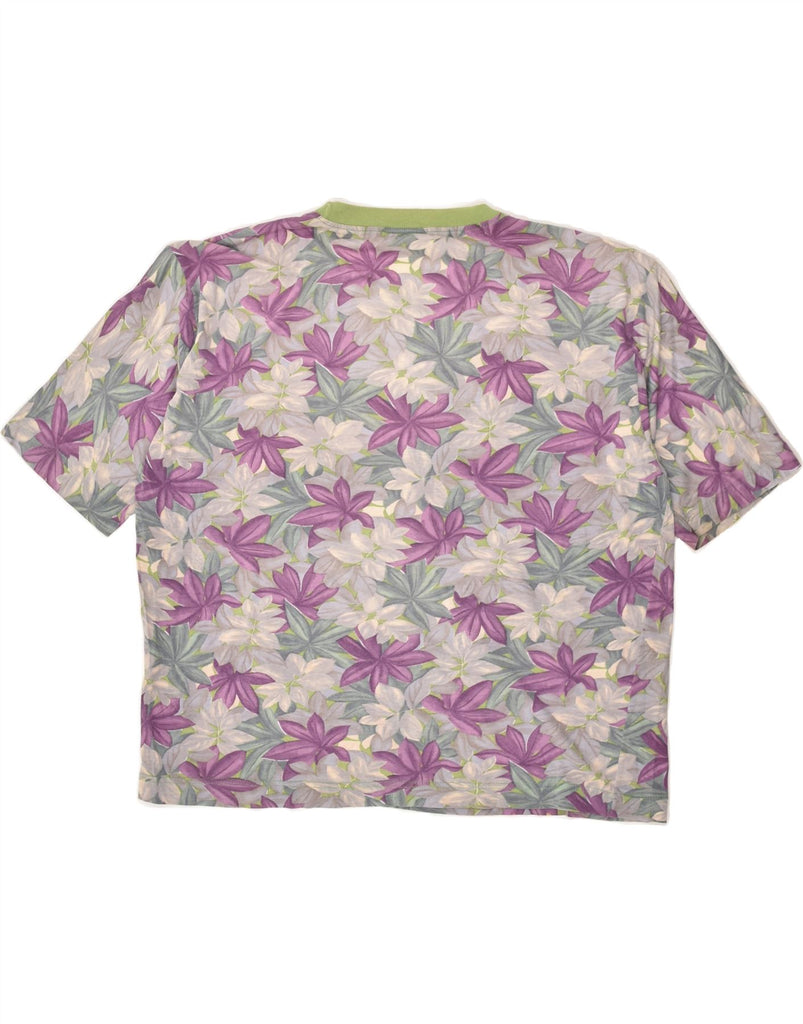ROCCOBAROCCO Womens Graphic T-Shirt Top UK 14 Medium Pink Floral Cotton | Vintage Roccobarocco | Thrift | Second-Hand Roccobarocco | Used Clothing | Messina Hembry 