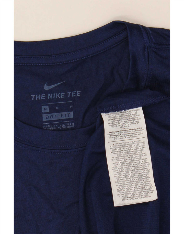Nike Mens Dri Fit Graphic T-Shirt Top Medium Navy Blue Polyester
