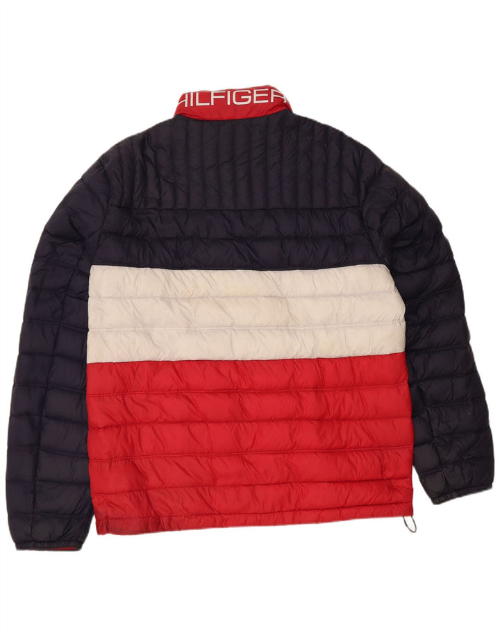 Tommy Hilfiger Mens Padded Jacket UK 38 Medium Navy Blue Colourblock