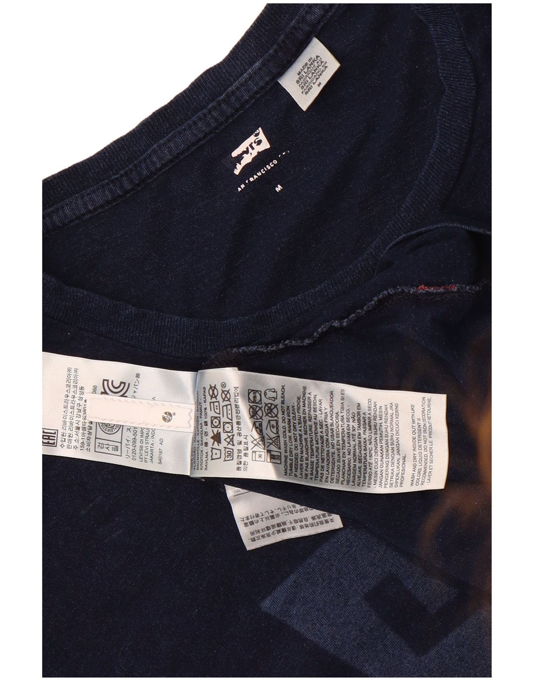 Levi's Mens Graphic T-Shirt Top Medium Navy Blue Cotton