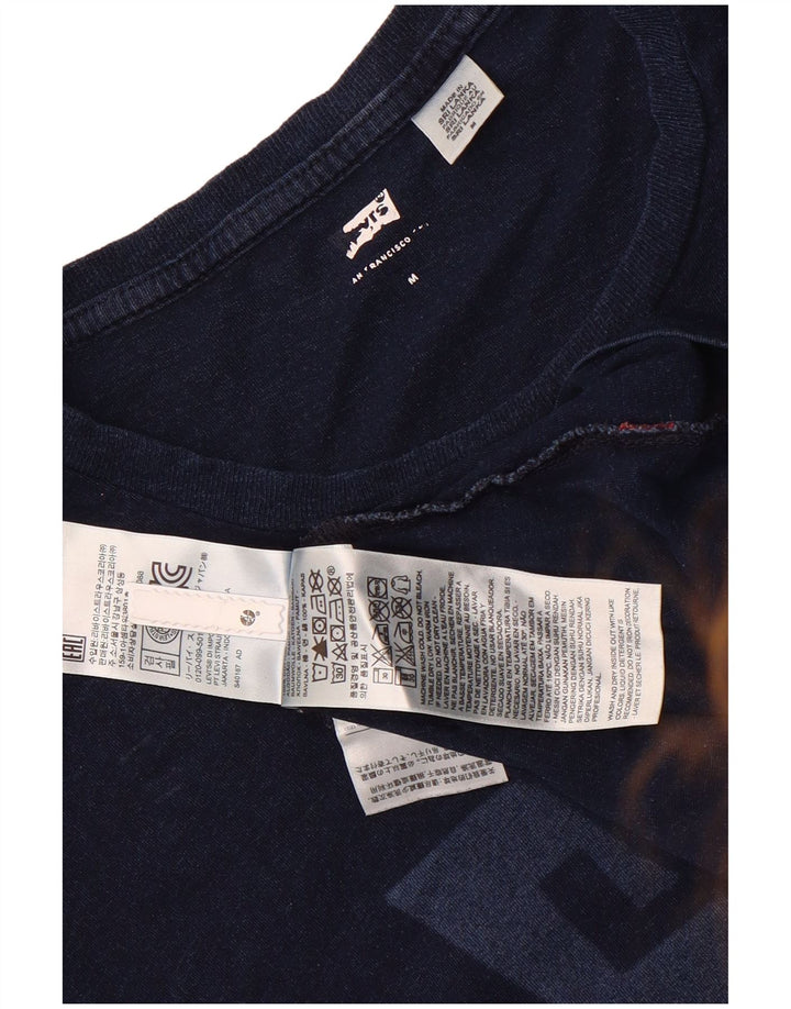 Levi's Mens Graphic T-Shirt Top Medium Navy Blue Cotton