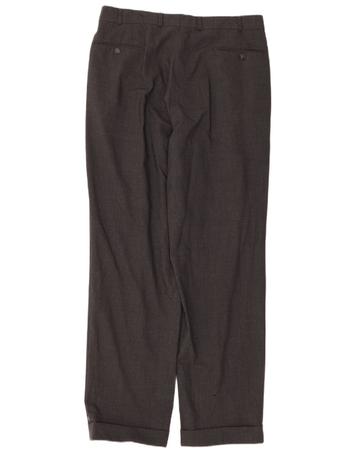 Daniel Hechter Mens Pegged Suit Trousers EU 52 XL W33 L32 Grey Wool