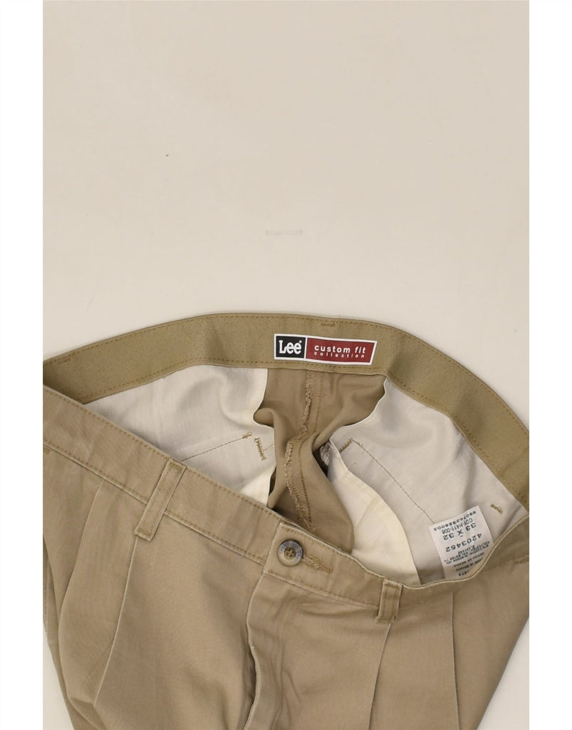 LEE Mens Custom Fit Pegged Chino Trousers W33 L32 Beige Cotton | Vintage Lee | Thrift | Second-Hand Lee | Used Clothing | Messina Hembry 