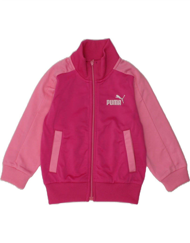 PUMA Baby Boys Graphic Tracksuit Top Jacket 9-12 Months Pink Colourblock | Vintage Puma | Thrift | Second-Hand Puma | Used Clothing | Messina Hembry 