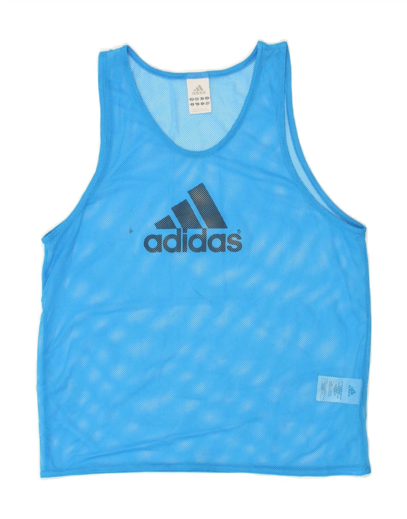 ADIDAS Womens Graphic Vest Top UK 10 Small Blue Polyester | Vintage Adidas | Thrift | Second-Hand Adidas | Used Clothing | Messina Hembry 