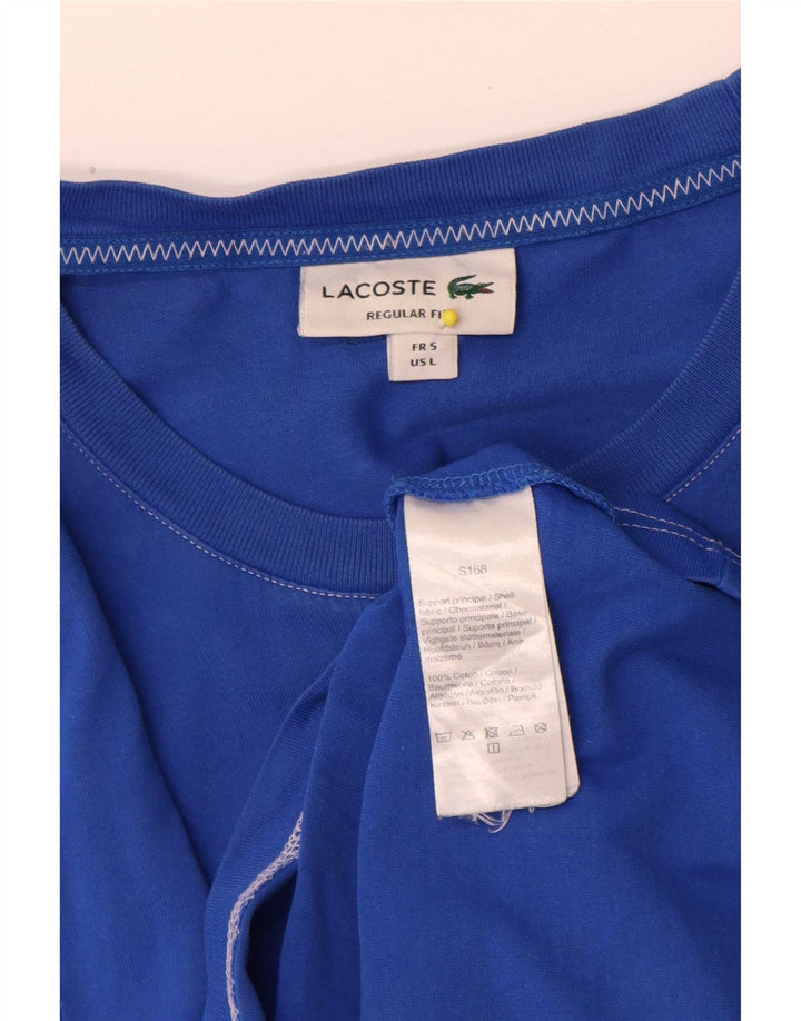Lacoste Mens Regular Fit Graphic T-Shirt Top Size 5 Large Blue Cotton