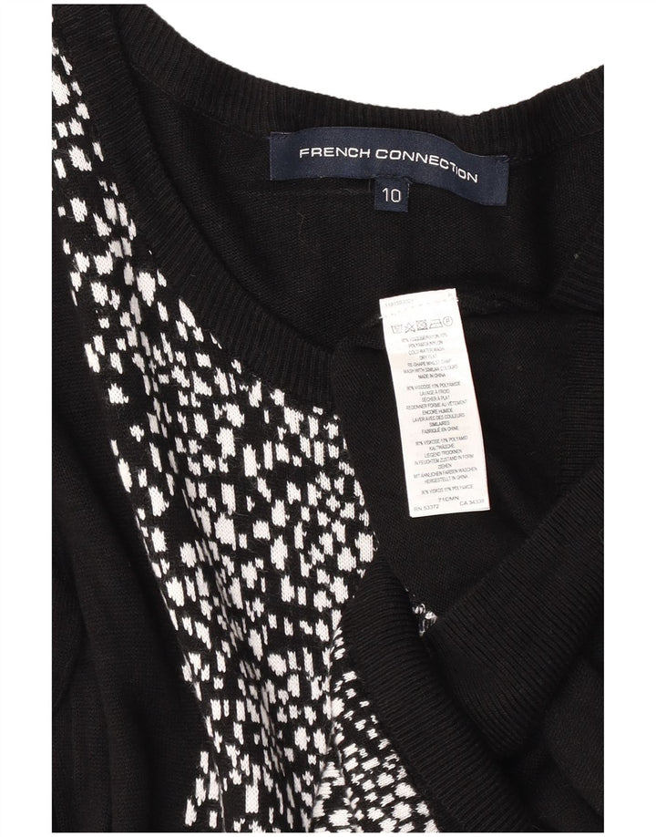 French Connection Womens Jumper Dress UK 10 Small Black Geometric