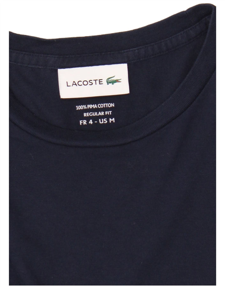 Lacoste Mens Regular Fit T-Shirt Top Size 4 Medium Navy Blue Cotton