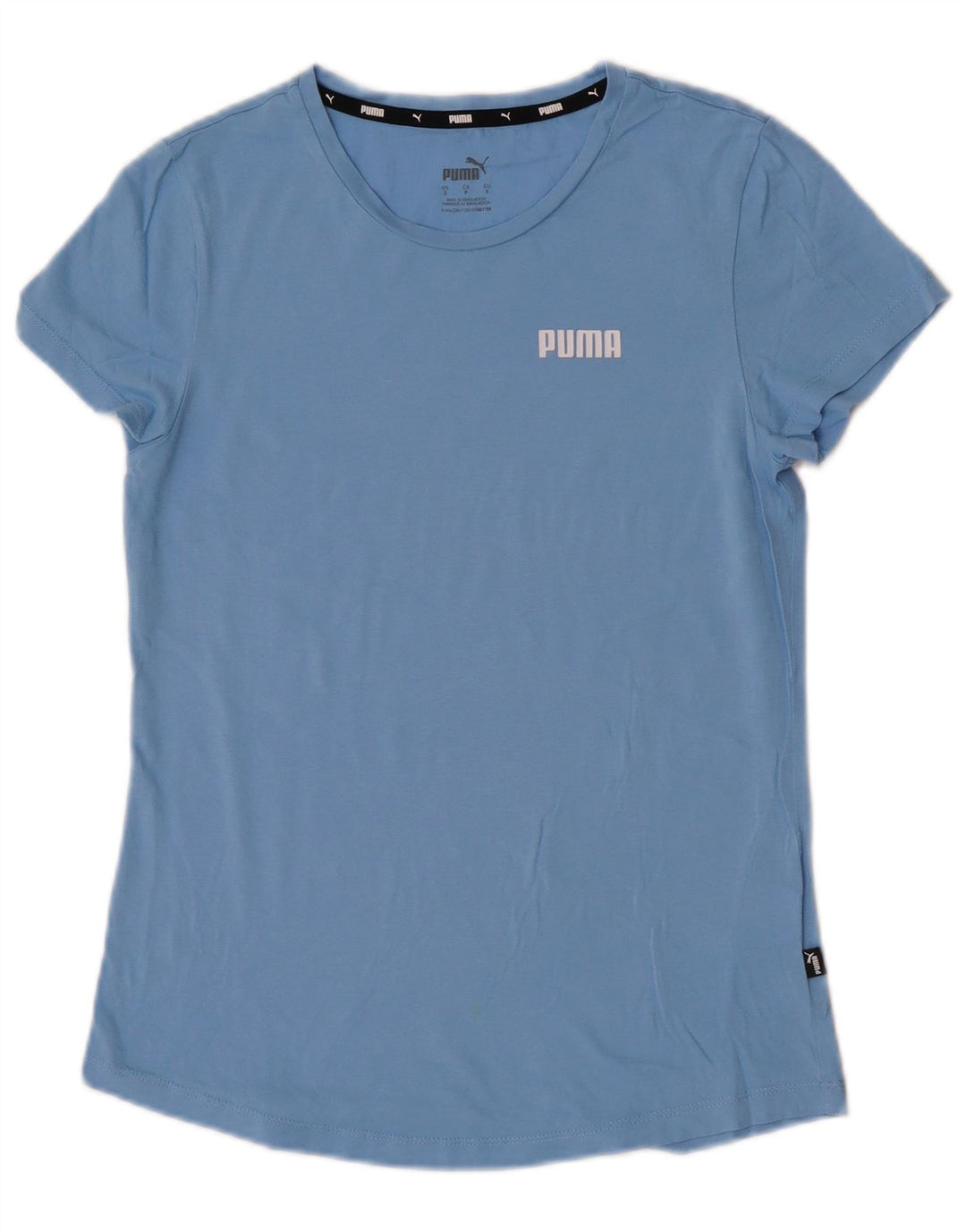 Puma Womens T-Shirt Top UK 10 Small Blue Cotton