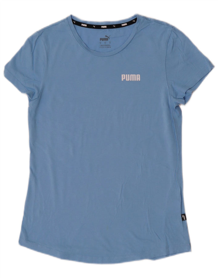 Puma Womens T-Shirt Top UK 10 Small Blue Cotton