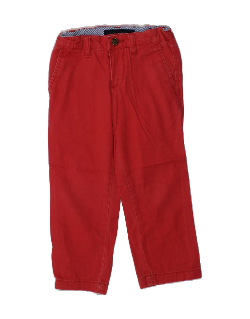 TOMMY HILFIGER Girls Straight Chino Trousers 2-3 Years W18 L16 Red Cotton | Vintage Tommy Hilfiger | Thrift | Second-Hand Tommy Hilfiger | Used Clothing | Messina Hembry 