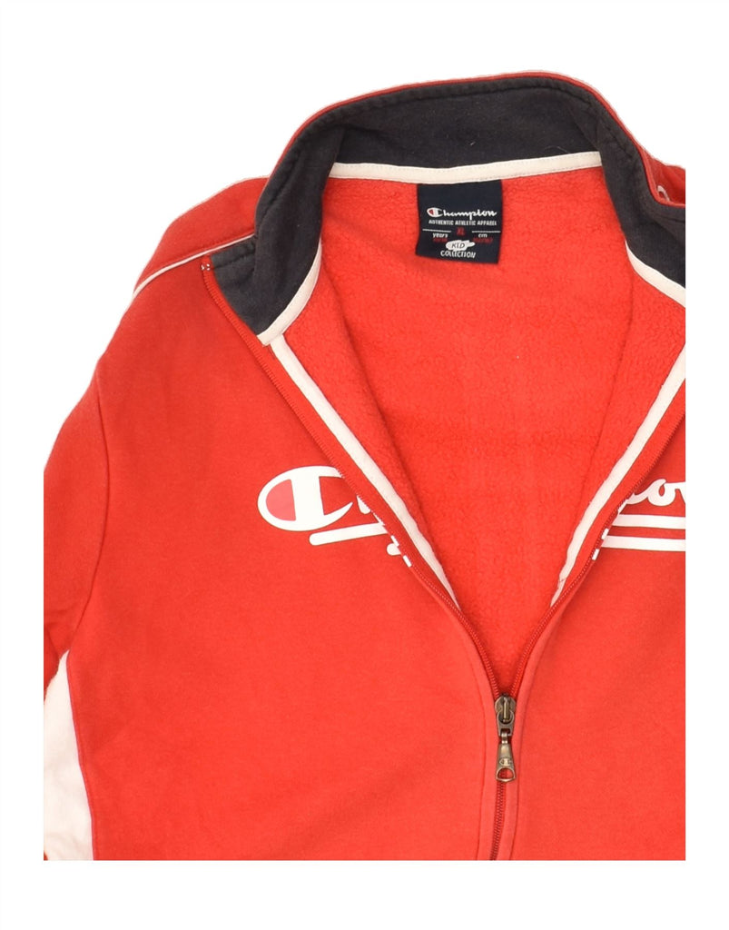 CHAMPION Boys Graphic Tracksuit Top Jacket 13-14 Years XL Red Cotton | Vintage Champion | Thrift | Second-Hand Champion | Used Clothing | Messina Hembry 