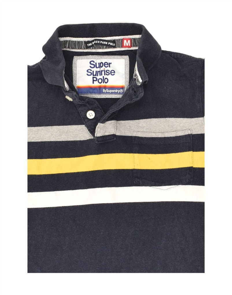 SUPERDRY Mens Polo Shirt Medium Navy Blue Striped Cotton | Vintage Superdry | Thrift | Second-Hand Superdry | Used Clothing | Messina Hembry 