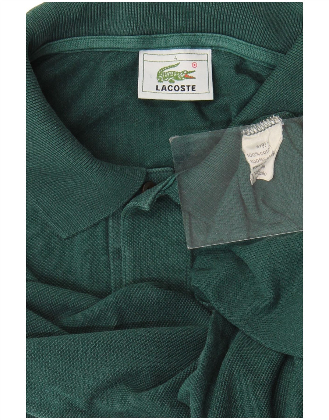 Lacoste Mens Polo Shirt Size 4 Medium Green Cotton