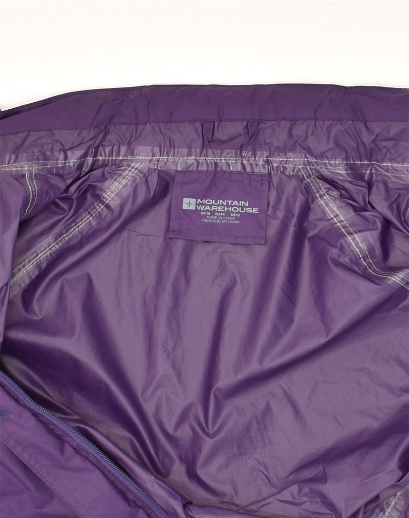 MOUNTAIN WAREHOUSE Womens Rain Jacket UK 16 Large Purple Nylon | Vintage Mountain Warehouse | Thrift | Second-Hand Mountain Warehouse | Used Clothing | Messina Hembry 