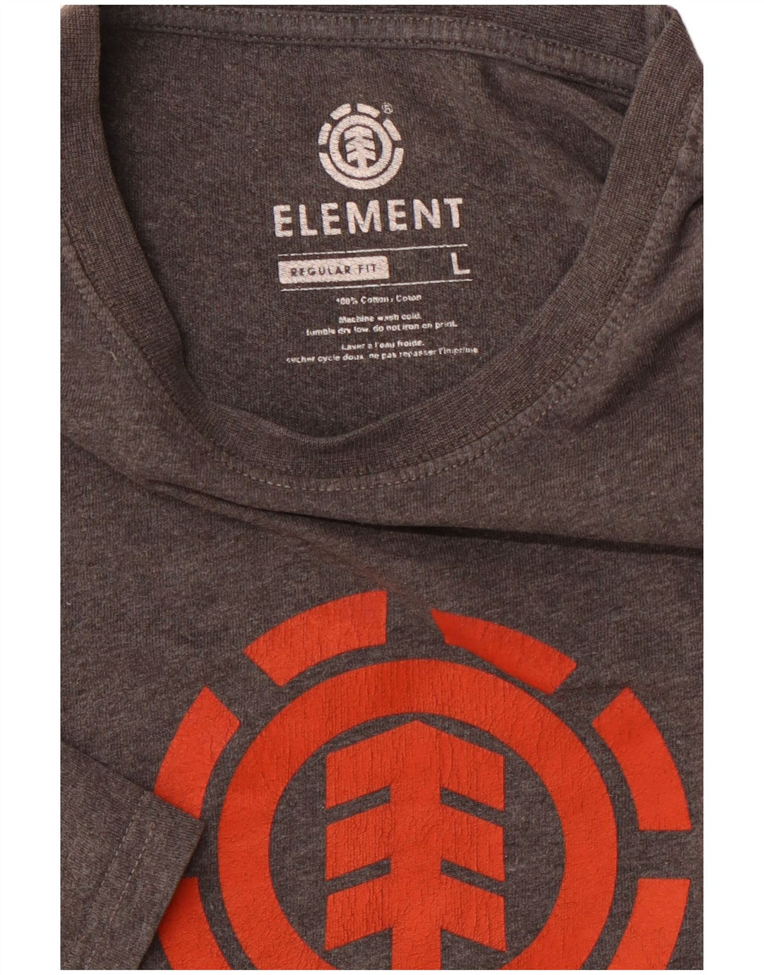 ELEMENT Mens Regular Fit Graphic T-Shirt Top Large Grey Cotton