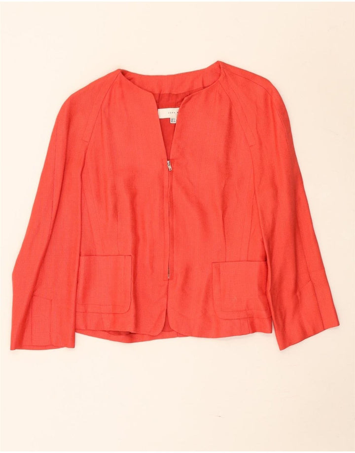 Zara Womens 3/4 Sleeve Bolero Jacket EU 40 Medium Red Rayon