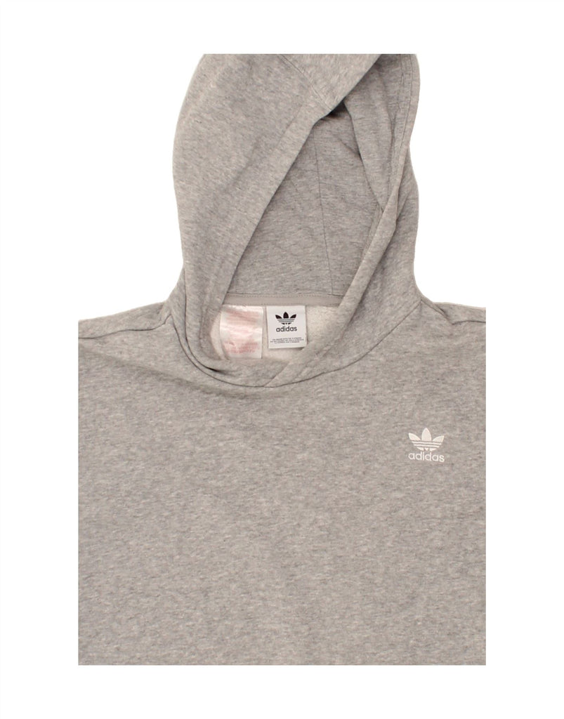 ADIDAS Boys Hoodie Jumper 15-16 Years Grey Cotton Vintage Adidas and Second-Hand Adidas from Messina Hembry 