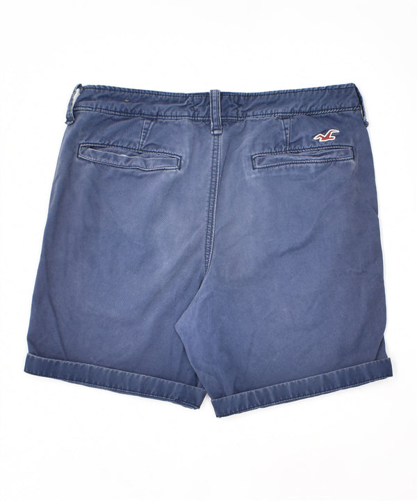 HOLLISTER Mens Chino Shorts W32 Medium Blue Cotton