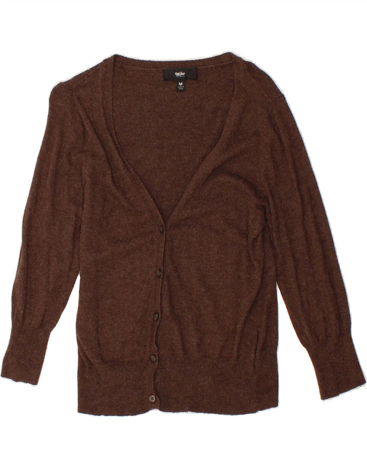 MOSSIMO Womens Crop 3/4 Sleeve Cardigan Sweater UK 12 Medium Brown Nylon Vintage Mossimo and Second-Hand Mossimo from Messina Hembry 