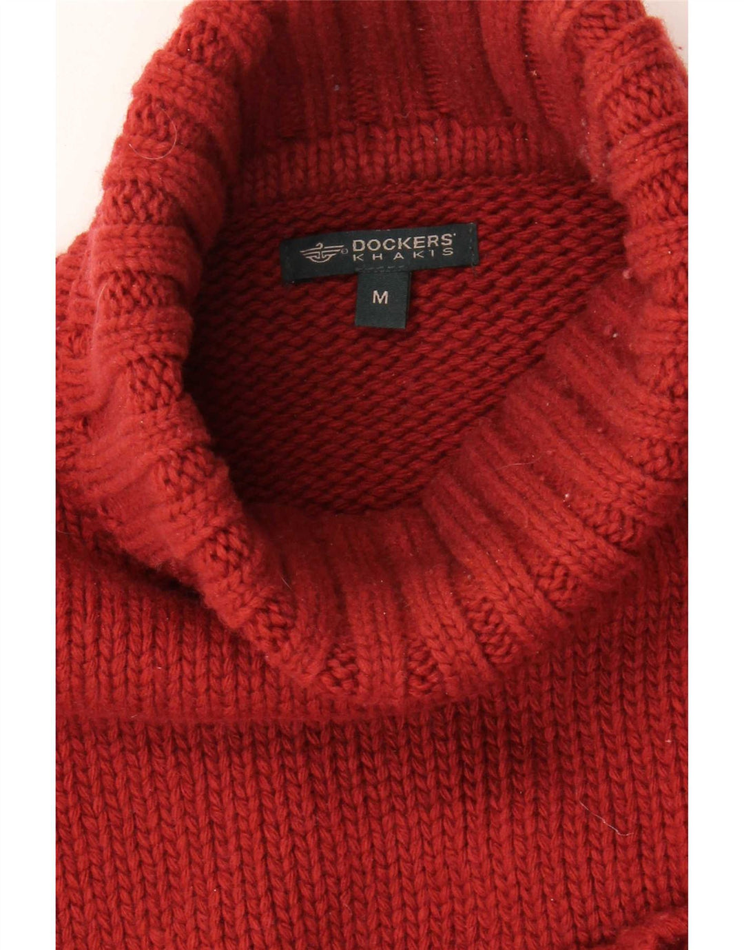 Dockers Mens Roll Neck Jumper Sweater Medium Red