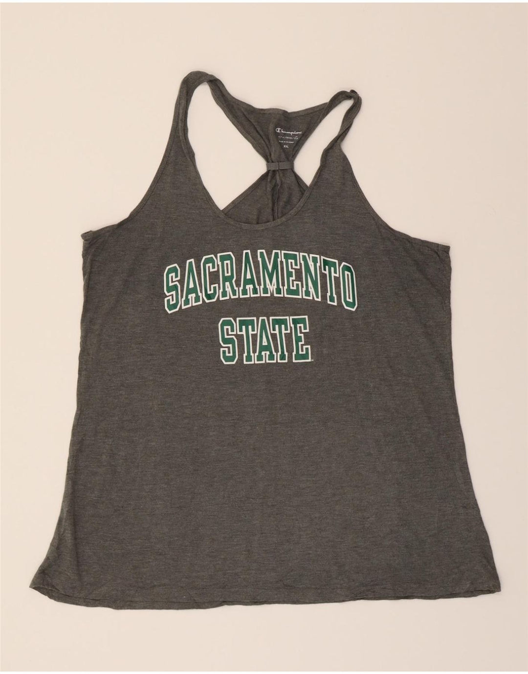 CHAMPION Womens Sacramento Graphic Vest Top UK 20 2XL Grey Polyester Vintage Champion and Second-Hand Champion from Messina Hembry 