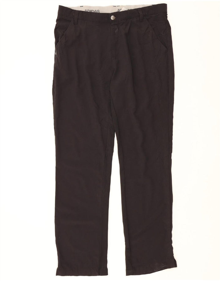 ADIDAS Mens Straight Chino Trousers W35 L32 Black Polyester Vintage Adidas and Second-Hand Adidas from Messina Hembry 