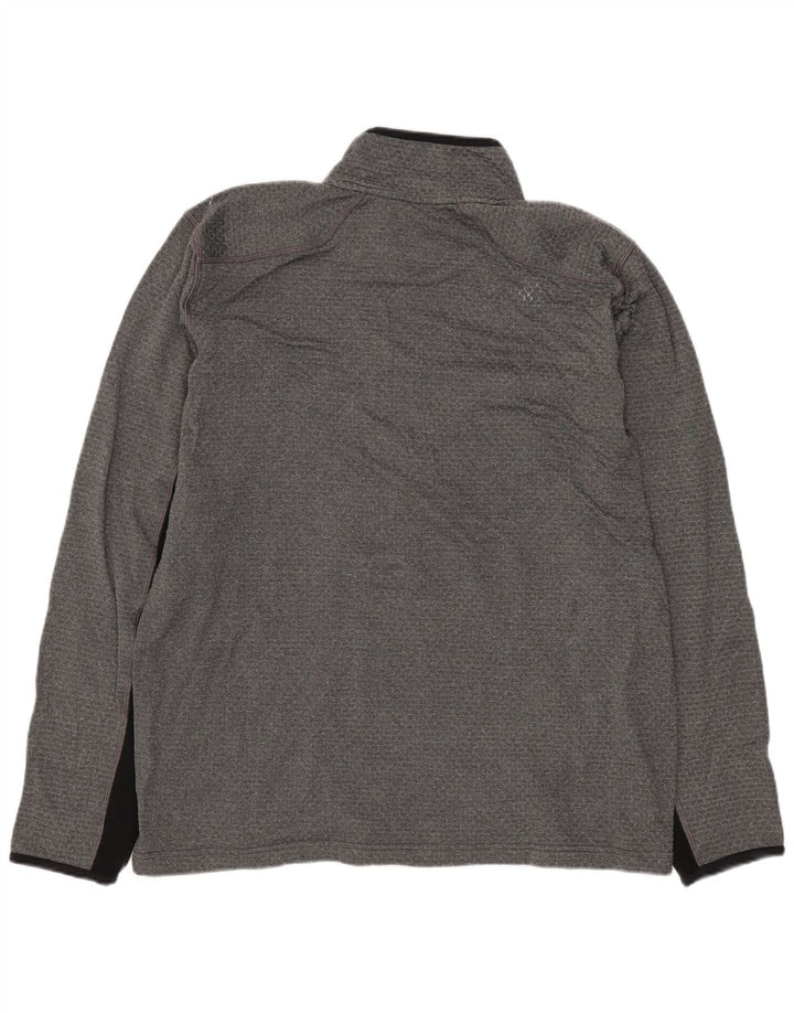 NIKE Mens Dri Fit Zip Neck Pullover Tracksuit Top Medium Grey Colourblock