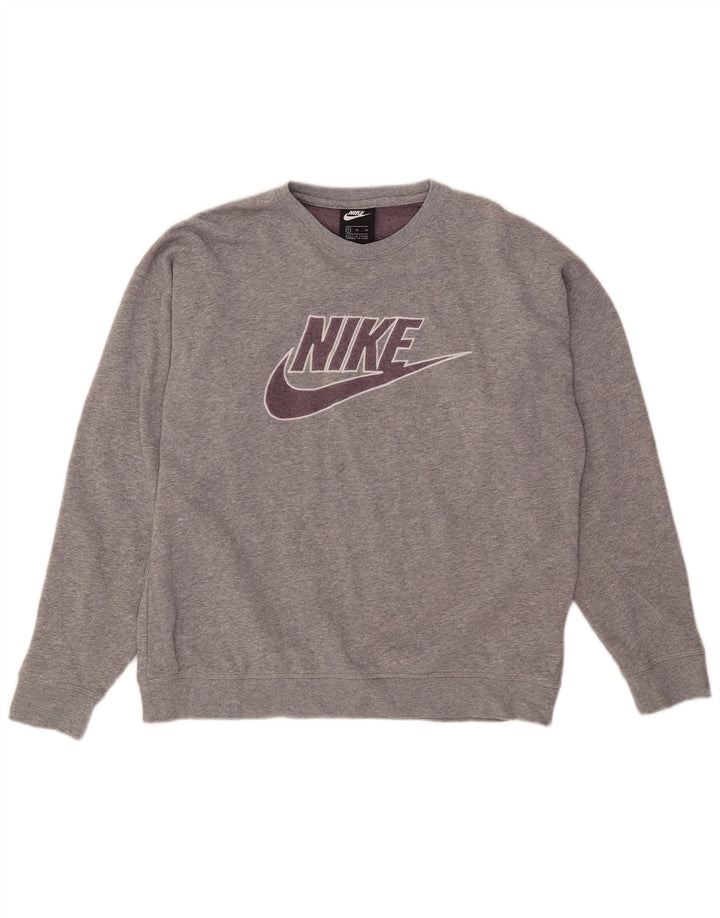 Nike Womens Graphic Sweatshirt Jumper UK 18 XL Grey Cotton