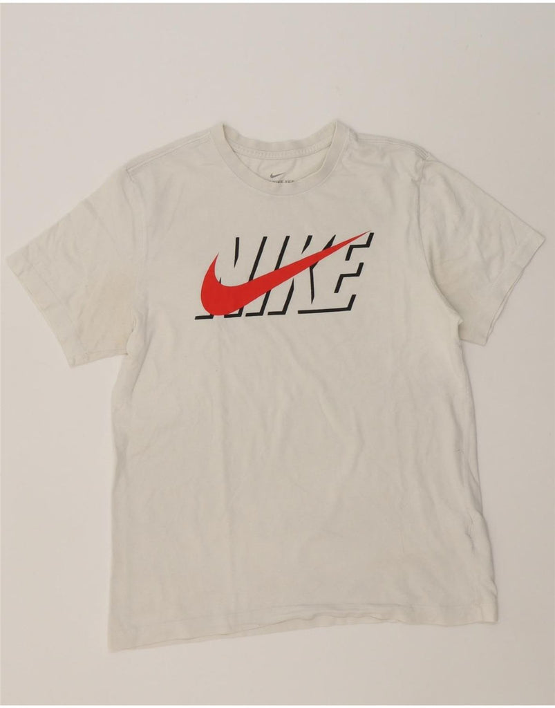 NIKE Mens Graphic T-Shirt Top Medium White Cotton Vintage Nike and Second-Hand Nike from Messina Hembry 
