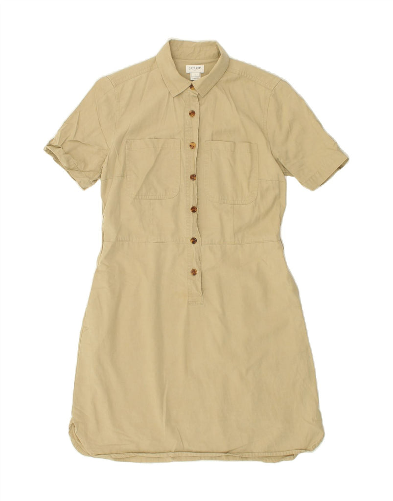 J. CREW Womens Pullover Shirt Dress US 0 XS  Beige Lyocell | Vintage J. Crew | Thrift | Second-Hand J. Crew | Used Clothing | Messina Hembry 