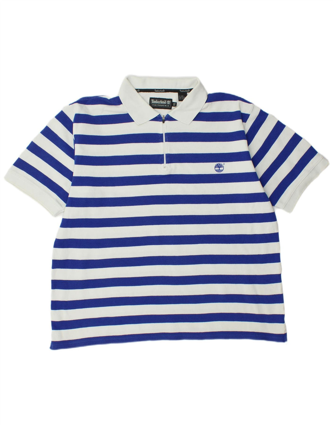 TIMBERLAND Mens Polo Shirt XL Blue Striped Cotton