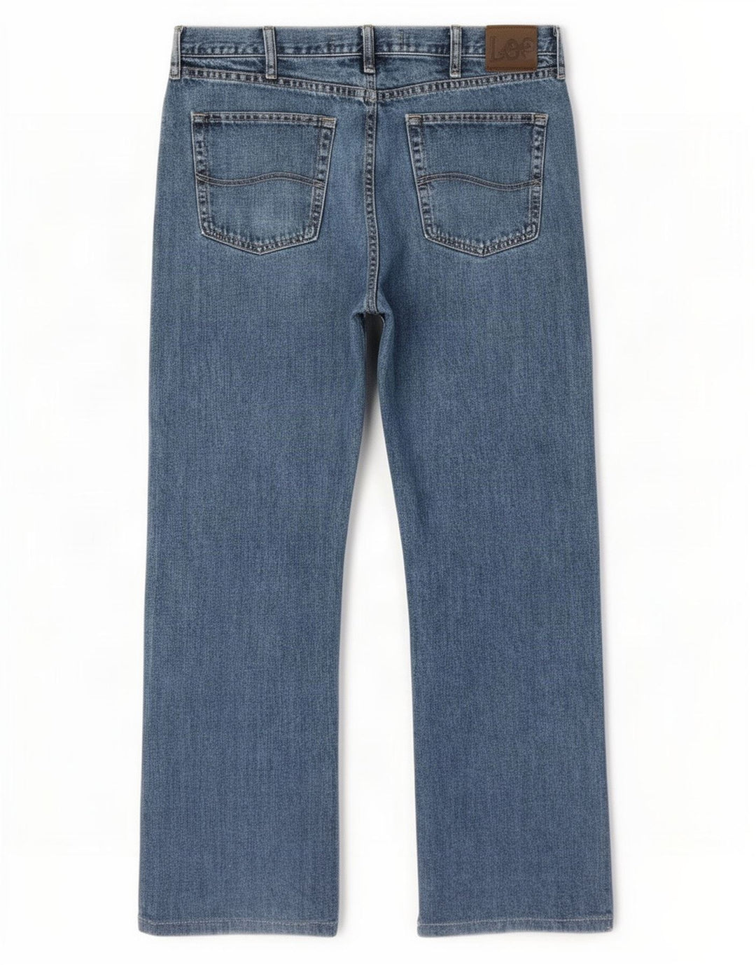 Lee Mens Regular Fit Straight Jeans W36 L32 Blue Cotton