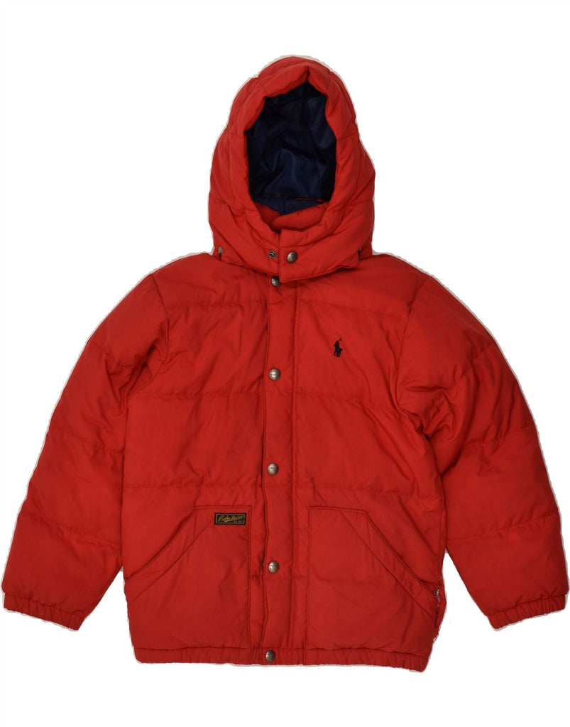 POLO RALPH LAUREN Boys Hooded Padded Jacket 7-8 Years Small Red | Vintage Polo Ralph Lauren | Thrift | Second-Hand Polo Ralph Lauren | Used Clothing | Messina Hembry 