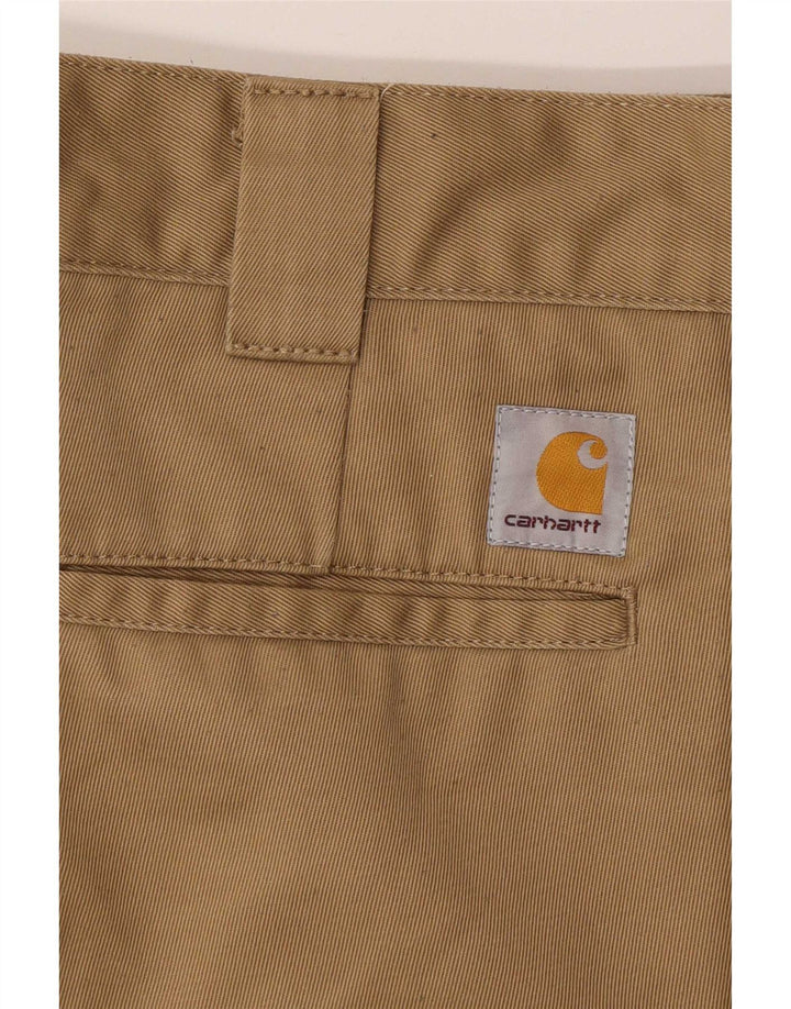 Carhartt Mens Slim Chino Trousers W32 L30 Beige Polyester