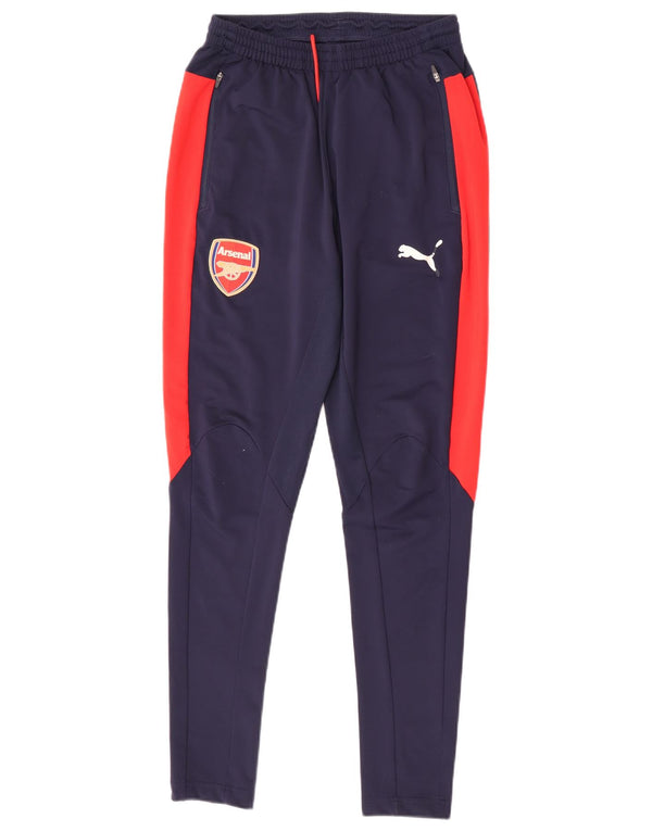 Puma Mens Arsenal Graphic Tracksuit Trousers Small Navy Blue Colourblock