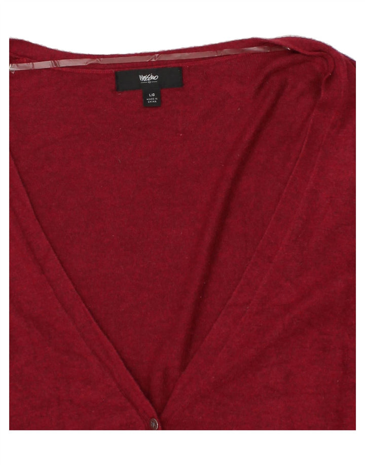 MOSSIMO Womens Cardigan Sweater UK 16 Large Maroon Nylon Vintage Mossimo and Second-Hand Mossimo from Messina Hembry 