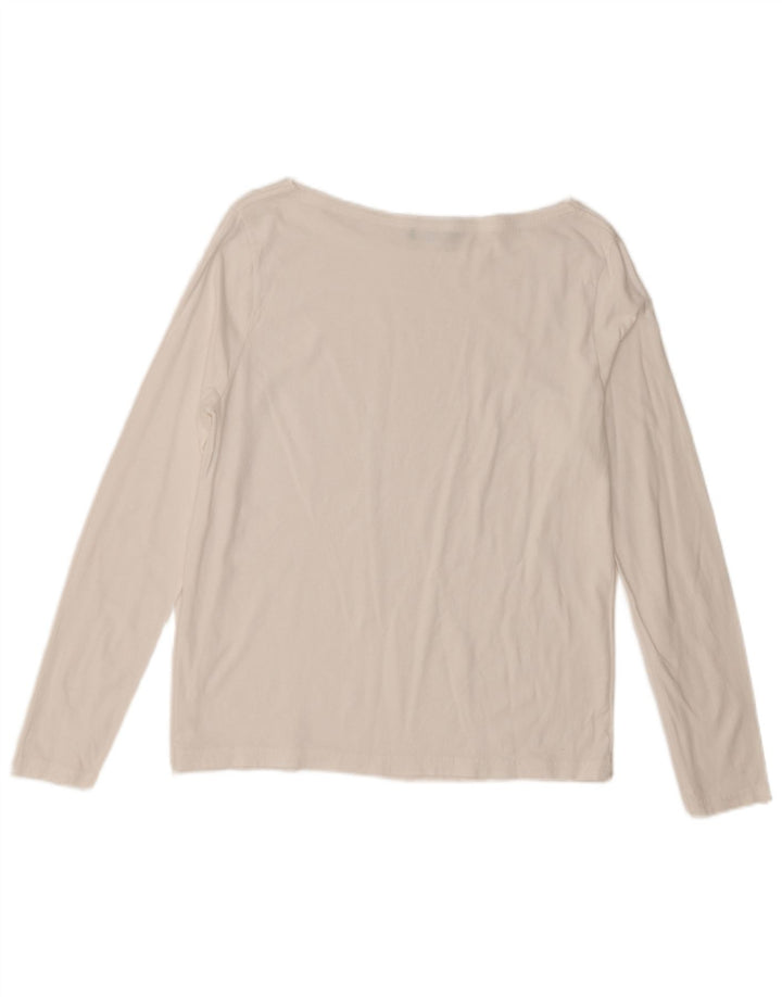 Benetton Womens Top Long Sleeve UK 12 Medium White