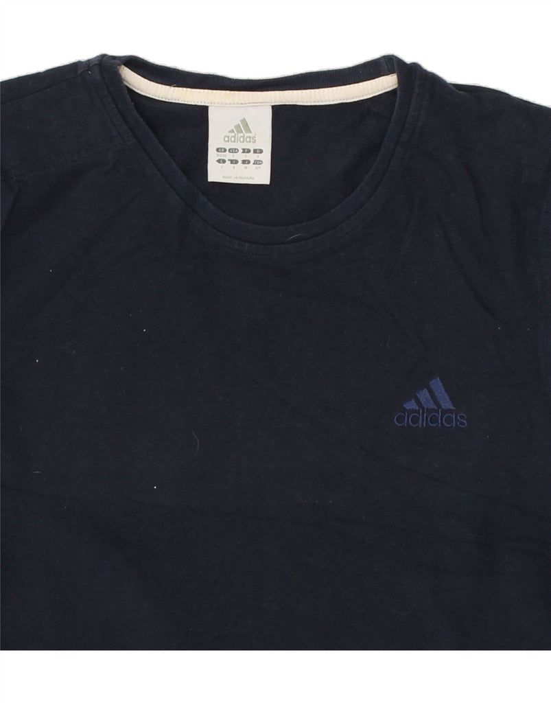 ADIDAS Mens Graphic T-Shirt Top UK 36/38 Small Navy Blue Cotton Vintage Adidas and Second-Hand Adidas from Messina Hembry 