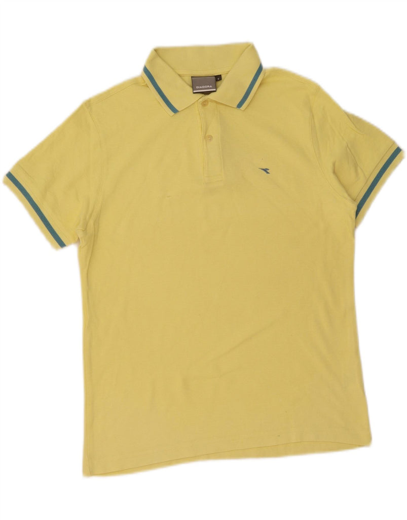 DIADORA Mens Polo Shirt Small Yellow Cotton Vintage Diadora and Second-Hand Diadora from Messina Hembry 