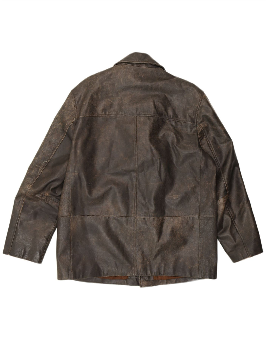 Mays & Rose Mens Leather Jacket IT 50 Large Brown Leather