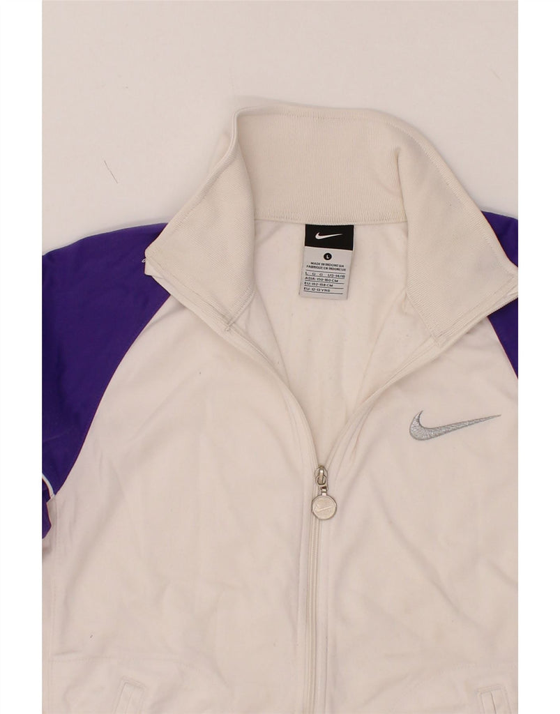 NIKE Boys Tracksuit Top Jacket 12-13 Years Large  Off White Colourblock Vintage Nike and Second-Hand Nike from Messina Hembry 